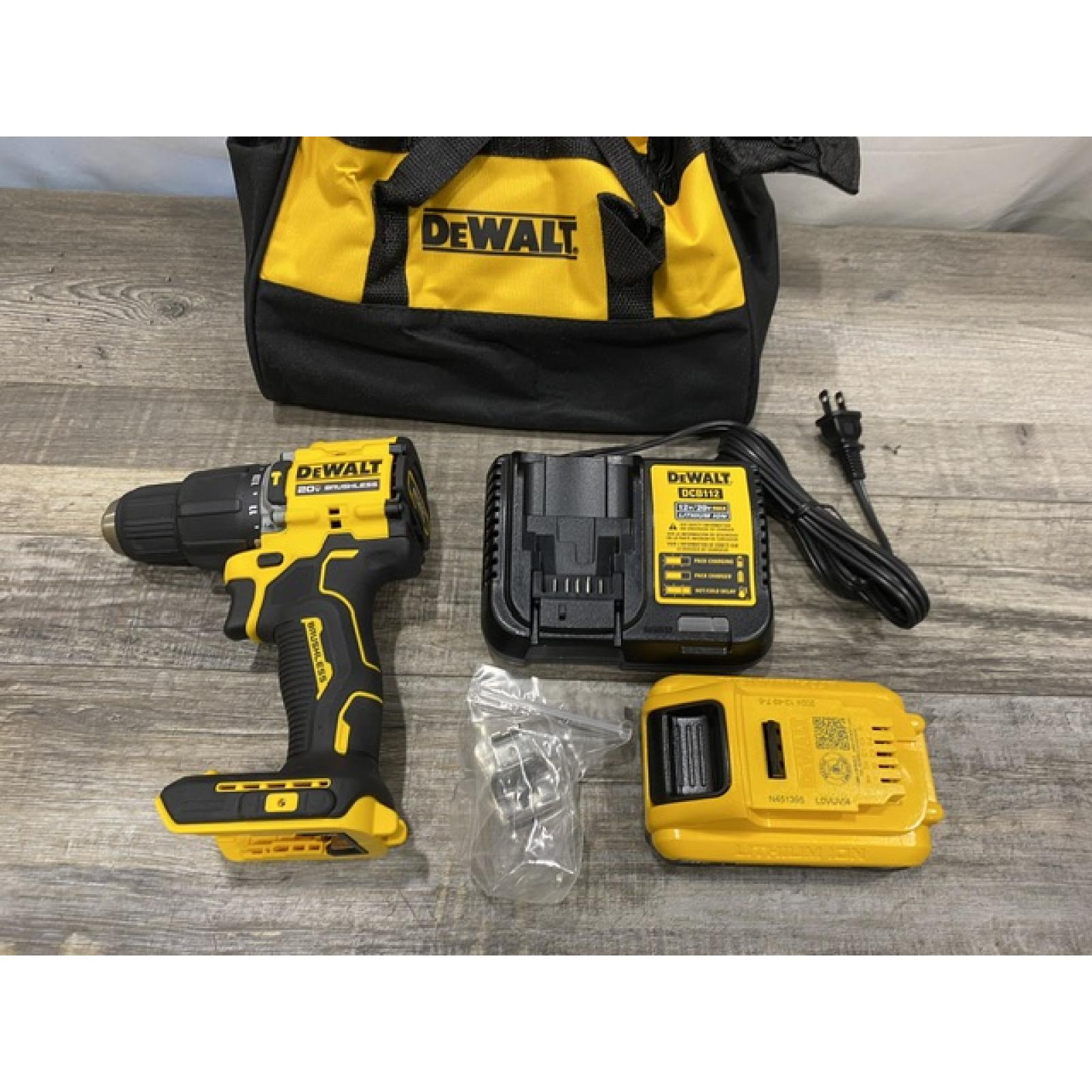 AS-IS DEWALT ATOMIC 20V Cordless 1/2 in. Compact Hammer Drill Kit