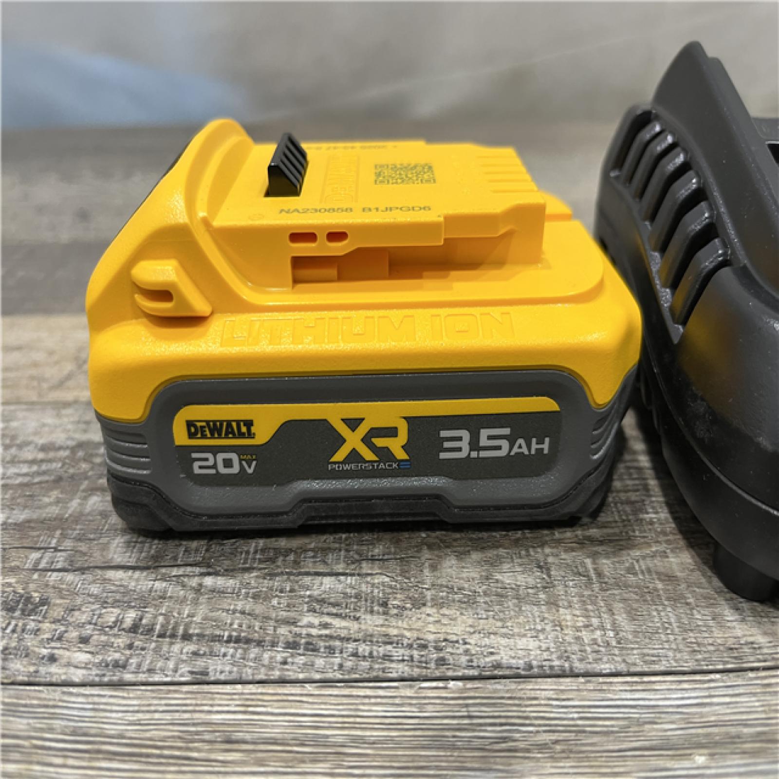 AS-IS DEWALT 20V MAX XR POWERSTACK Lithium-Ion Battery Starter Kit with 3.5Ah Battery and Charger