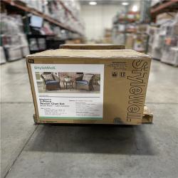 DALLAS LOCATION- StyleWell Mayberry 3-Piece Metal Outdoor Bistro Set with Lake Cushions (2 UNITS)