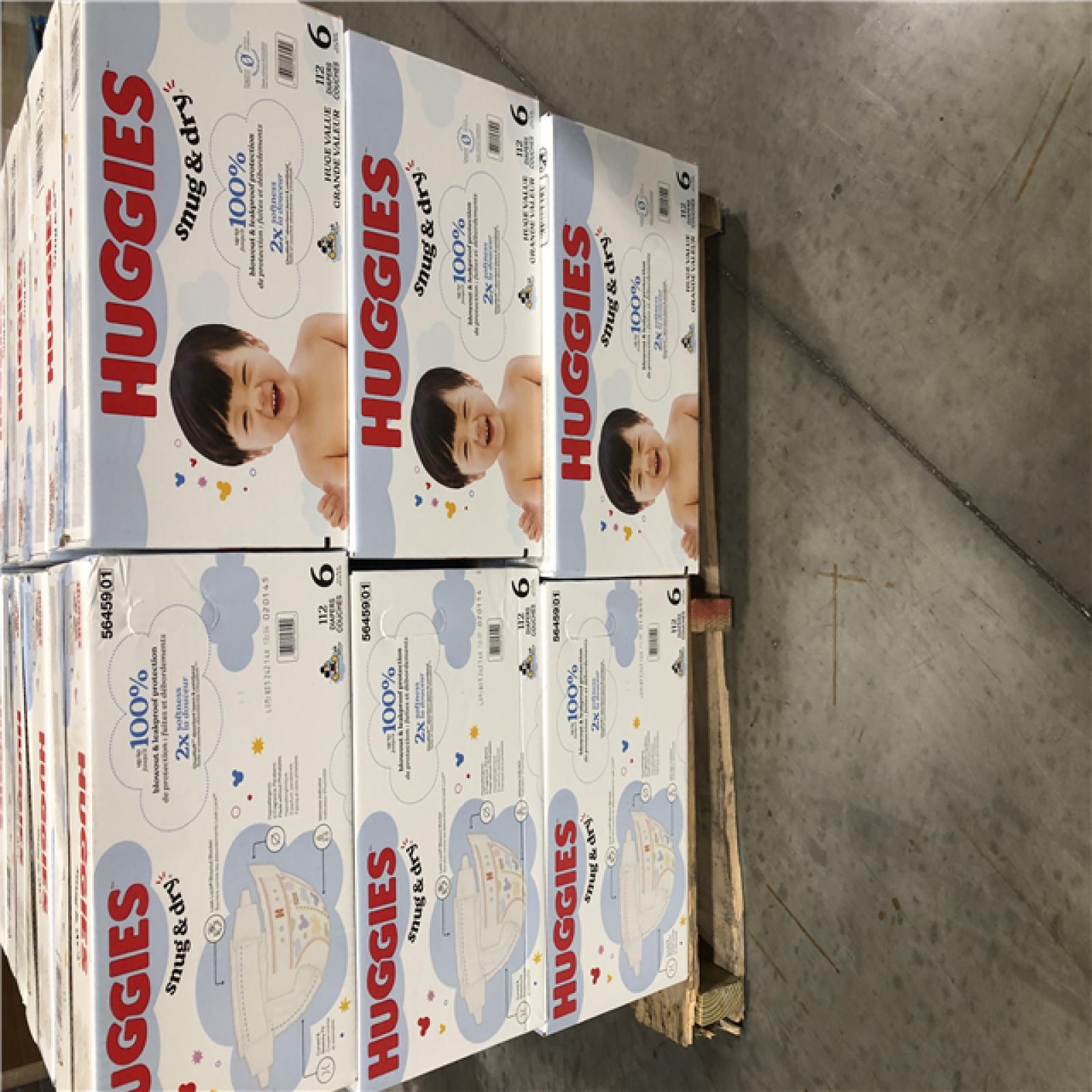 DALLAS LOCATION - Huggies Size 6 Diapers  Snug & Dry Baby Diapers PALLET-(30 UNITS)