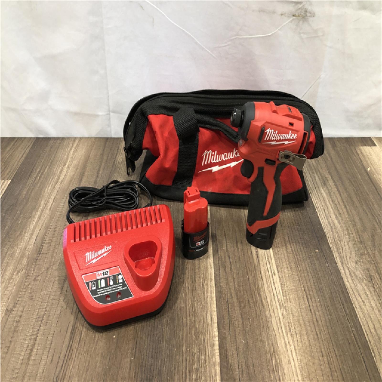 AS-IS Milwaukee 12-Volt Lithium-Ion Compact Brushless Cordless 1/4 in. Impact Driver Kit
