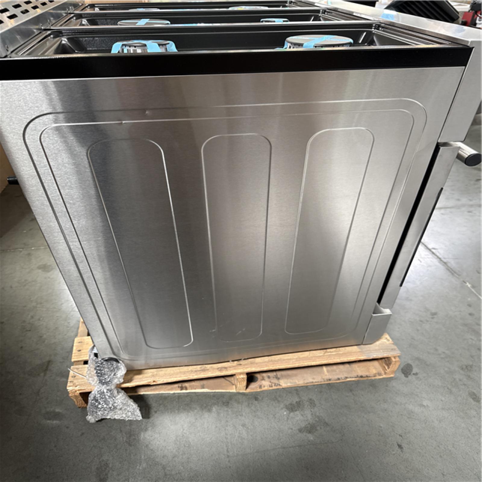 California AS-IS Duro 36 in 6-Burner Gas Range in Stainless Steel with Convection Oven Model FF3618; (Small dents on side)