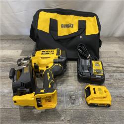 AS-IS DEWALT 20V MAX Lithium-Ion 15-Degree Electric Cordless Roofing Nailer Kit