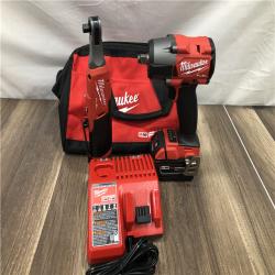 AS-IS Milwaukee FUEL 18V Cordless Mid Torque 1/2 in. Impact Wrench w/ M12 FUEL 3/8 in. Ratchet & Battery/Charger Combo Kit
