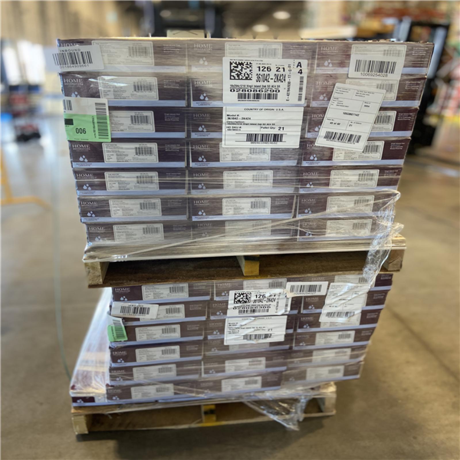 DALLAS LOCATION - Home Decorators Collection Virgil Island Oak 12 mm T x 8 in. W Waterproof Laminate Wood Flooring (15.9 sqft/case) (39 CASES) - 42 CASES