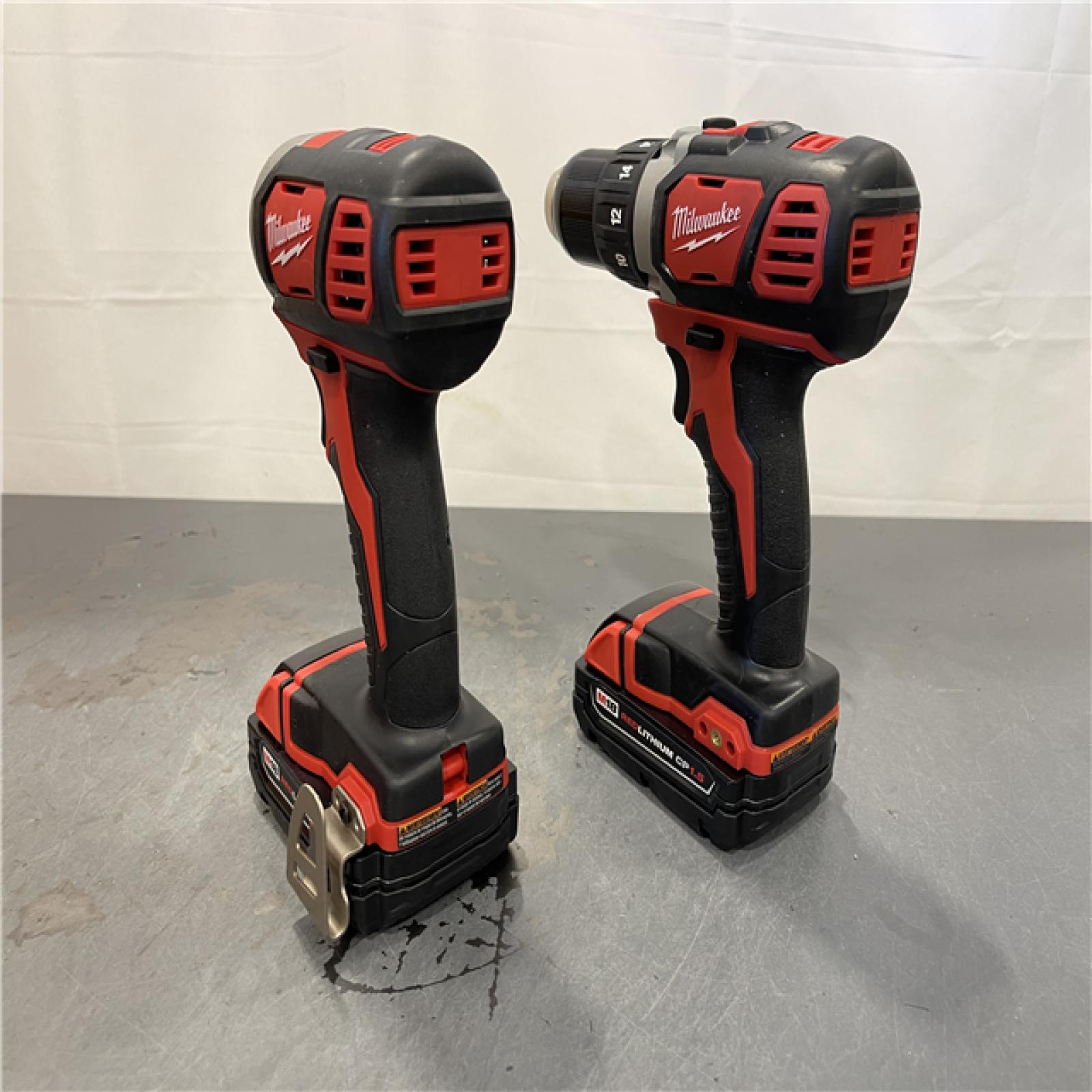 AS-IS - Milwaukee M18 18V Lithium-Ion Cordless Drill Driver/Impact Driver Combo Kit