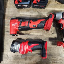 HOUSTON LOCATION - AS-IS Milwaukee M18 18-Volt Lithium-Ion Cordless Combo Kit 7-Tool with 2-Batteries, Charger and Tool Bag