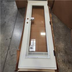 Phoenix NEW MMI DOOR 32 in. x 80 in. Internal Blinds Right-Hand Inswing Full Lite Clear Classic Primed Fiberglass Smooth Prehung Front Doo