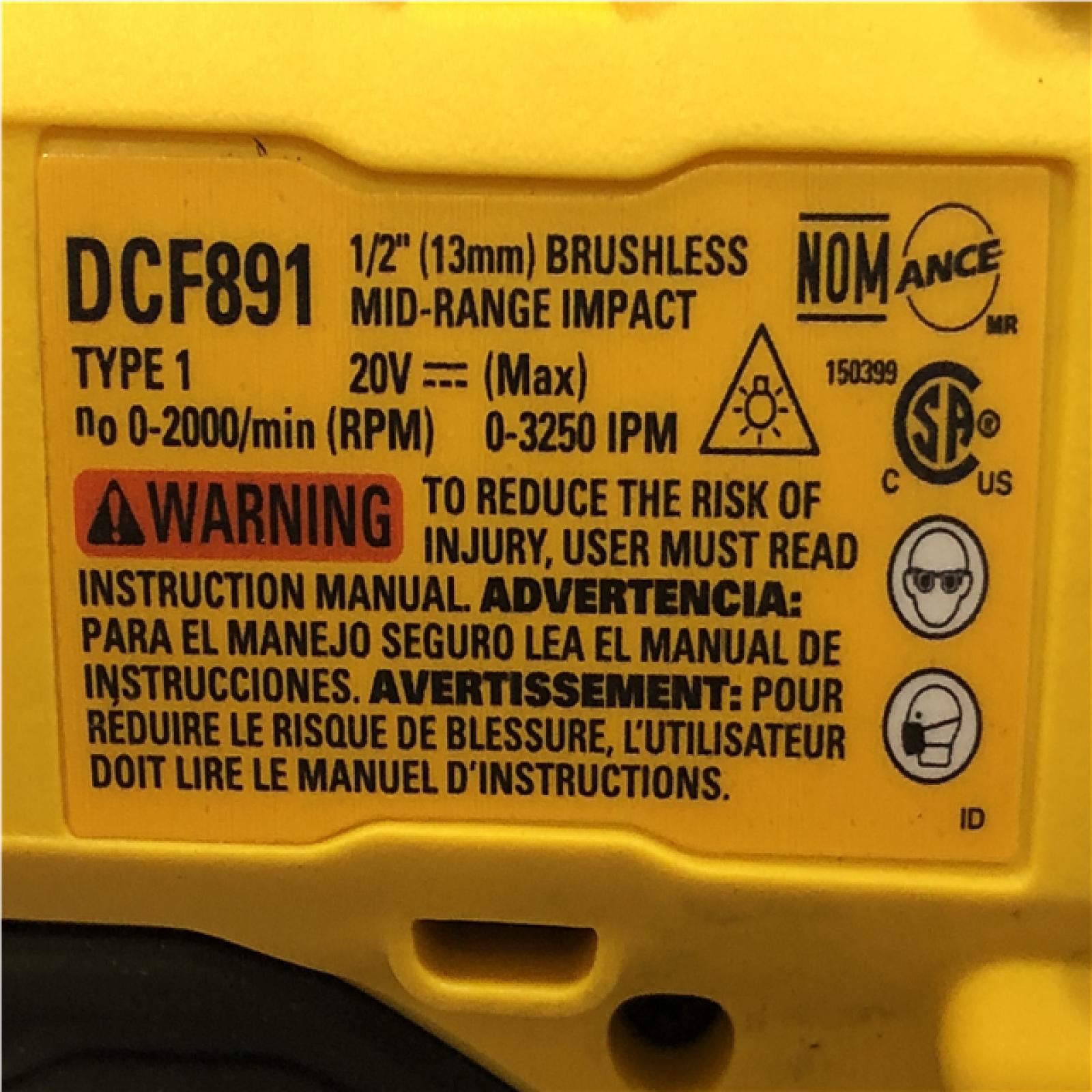 AS-IS DEWALT 20V MAX XR Cordless 1/2 in. Impact Wrench (Tool Only)
