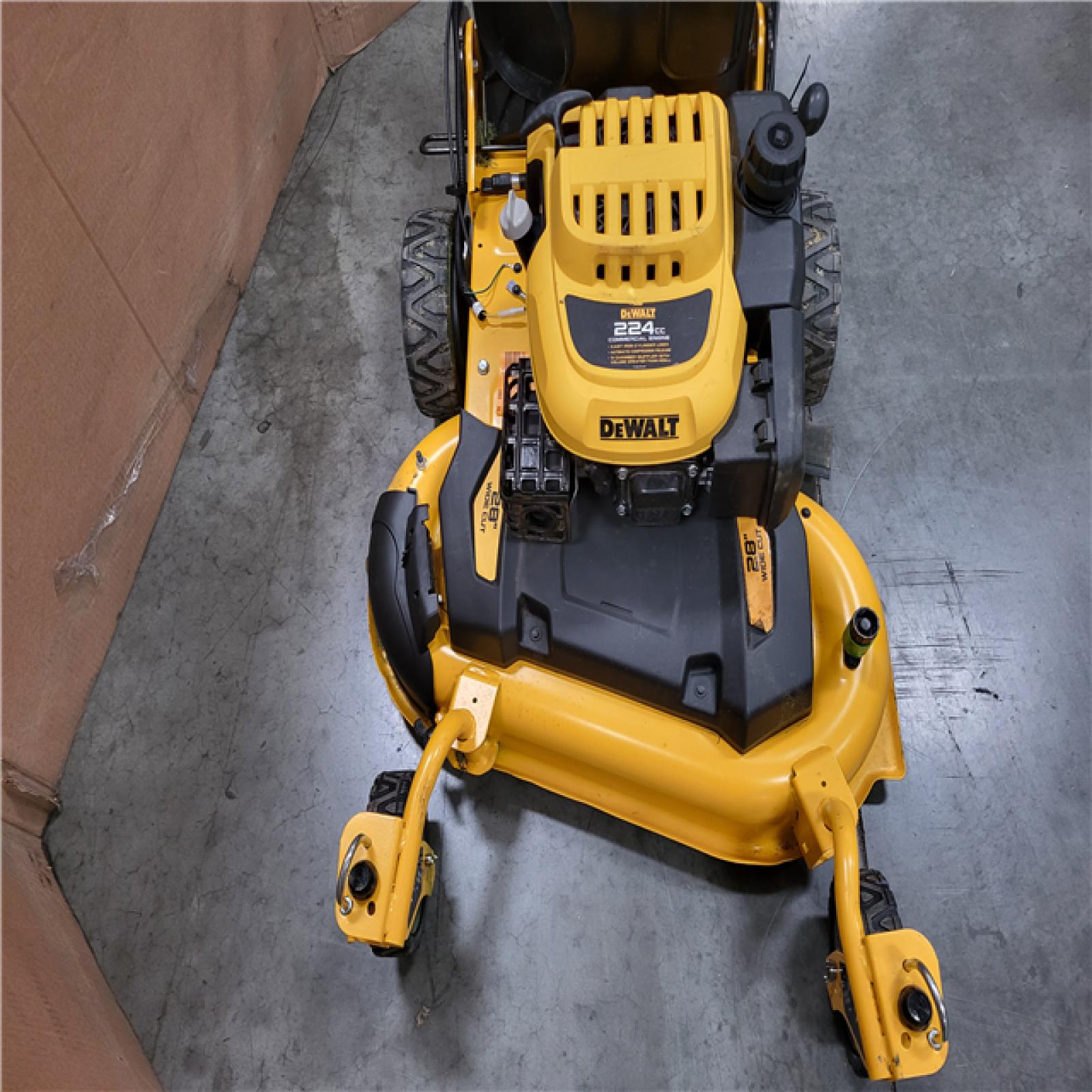 CALIFORNIA AS-IS DEWALT 224CC ENGINE 28 WIDE CUT GASOLINE LAWN MOWER