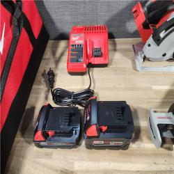 HOUSTON LOCATION - AS-IS Milwaukee M18 18-Volt Lithium-Ion Brushless Cordless Combo Kit (4-Tool) with 2-Batteries, 1-Charger and Tool Bag
