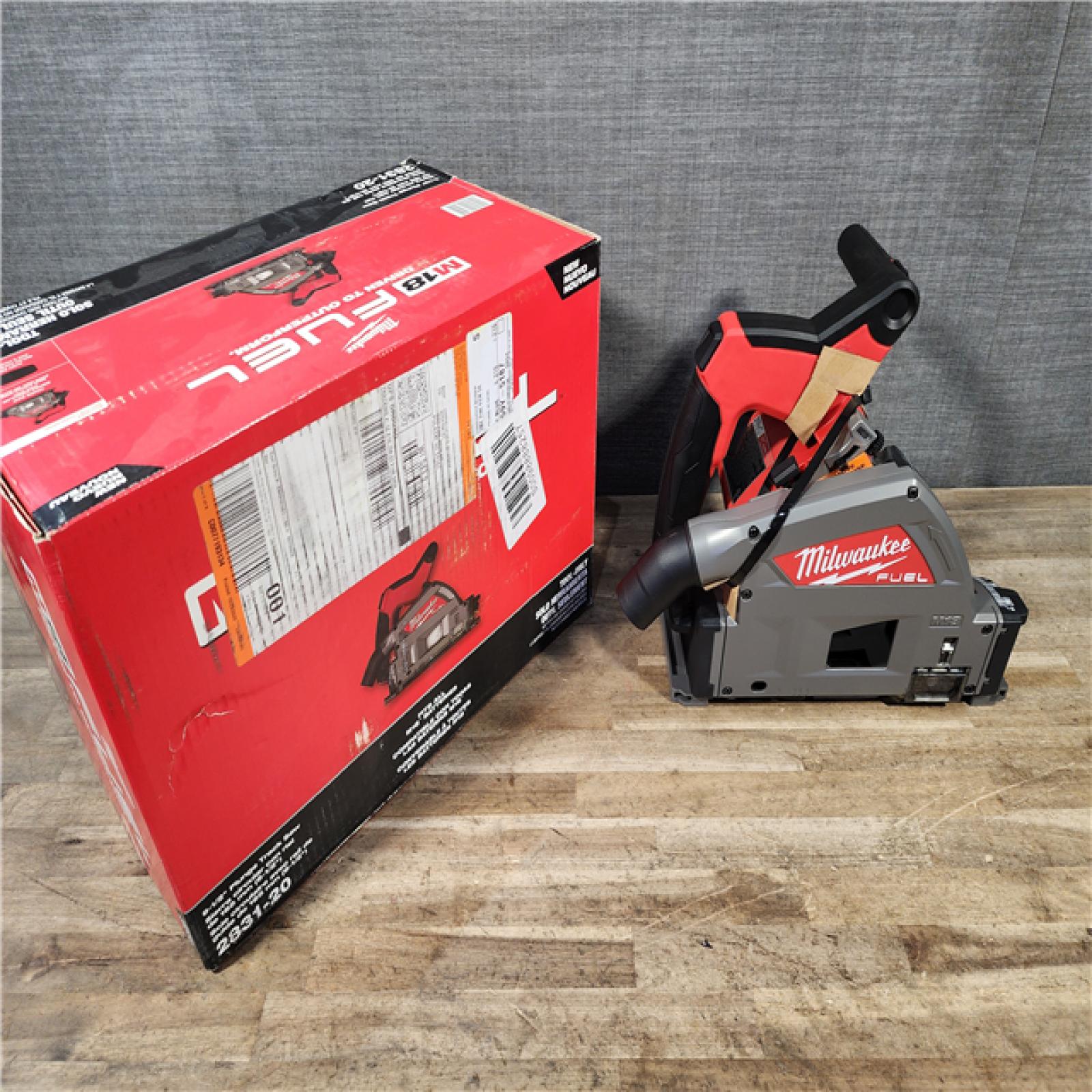 HOUSTON LOCATION - AS-IS (APPEARS LIKE NEW) Milwaukee FUEL 18V Lithium-Ion Cordless Brushless 6-1/2 in. Plunge Cut Track Saw (Tool-Only)