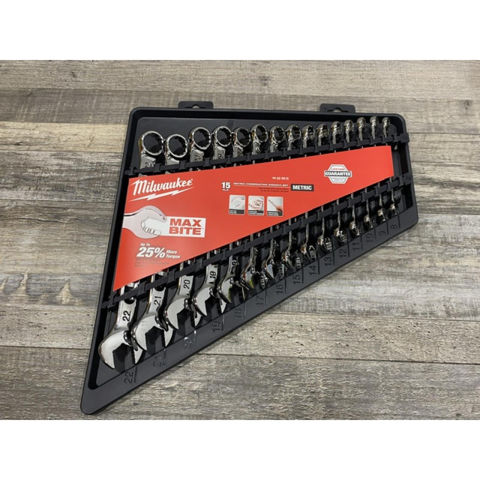 NEW - Milwaukee Combination Metric Wrench Mechanics Tool Set (15-Piece)
