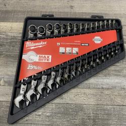 NEW - Milwaukee Combination Metric Wrench Mechanics Tool Set (15-Piece)