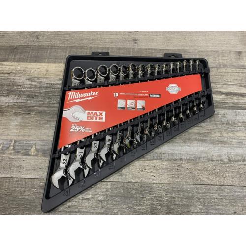 NEW - Milwaukee Combination Metric Wrench Mechanics Tool Set (15-Piece)