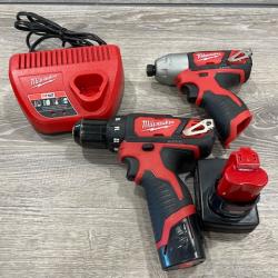 AS-IS Milwaukee FUEL 12-Volt Lithium-Ion Brushless Cordless Hammer Drill and Impact Driver Combo Kit