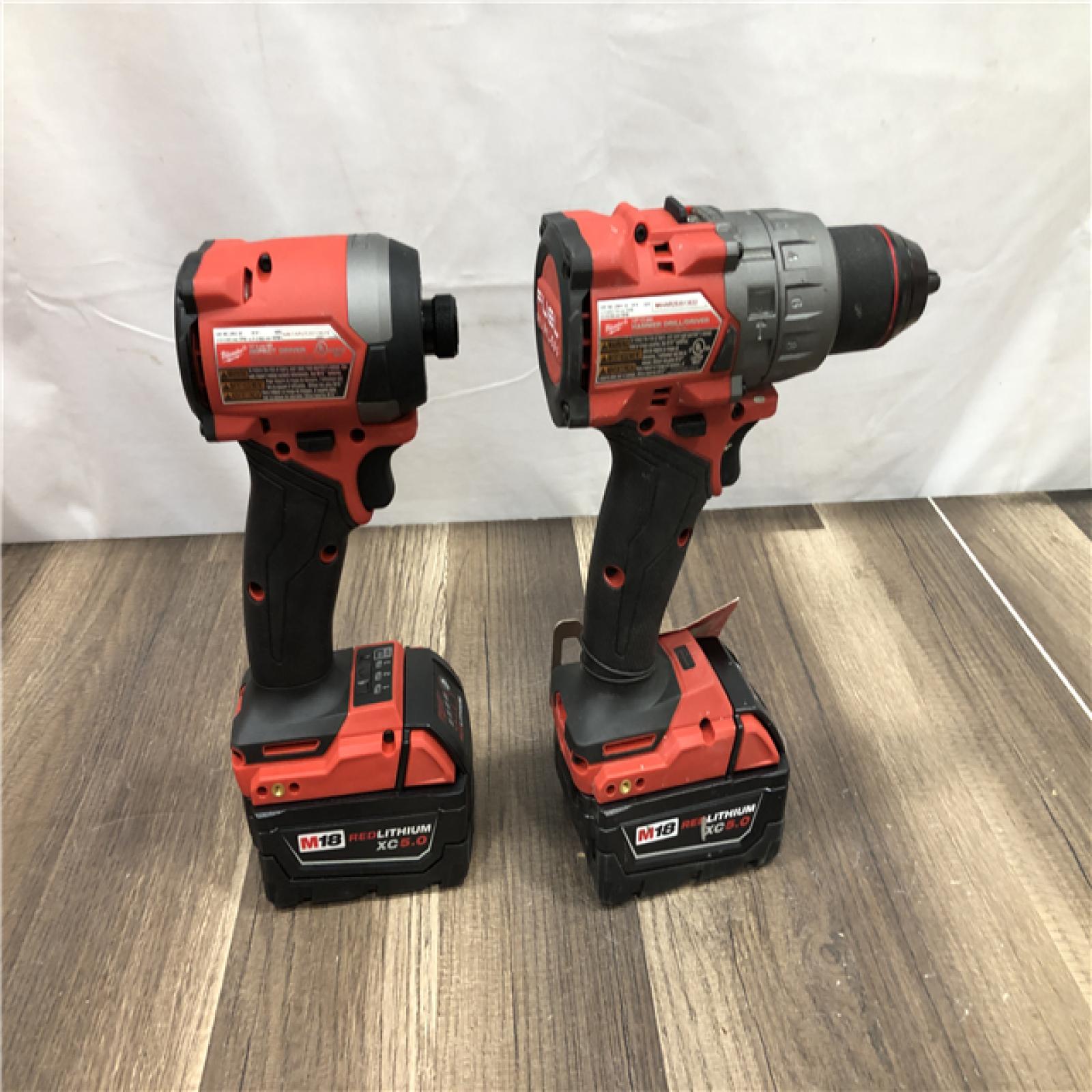 AS-IS Milwaukee FUEL 18V Lithium-Ion Brushless Cordless Hammer Drill and Impact Driver Combo Kit