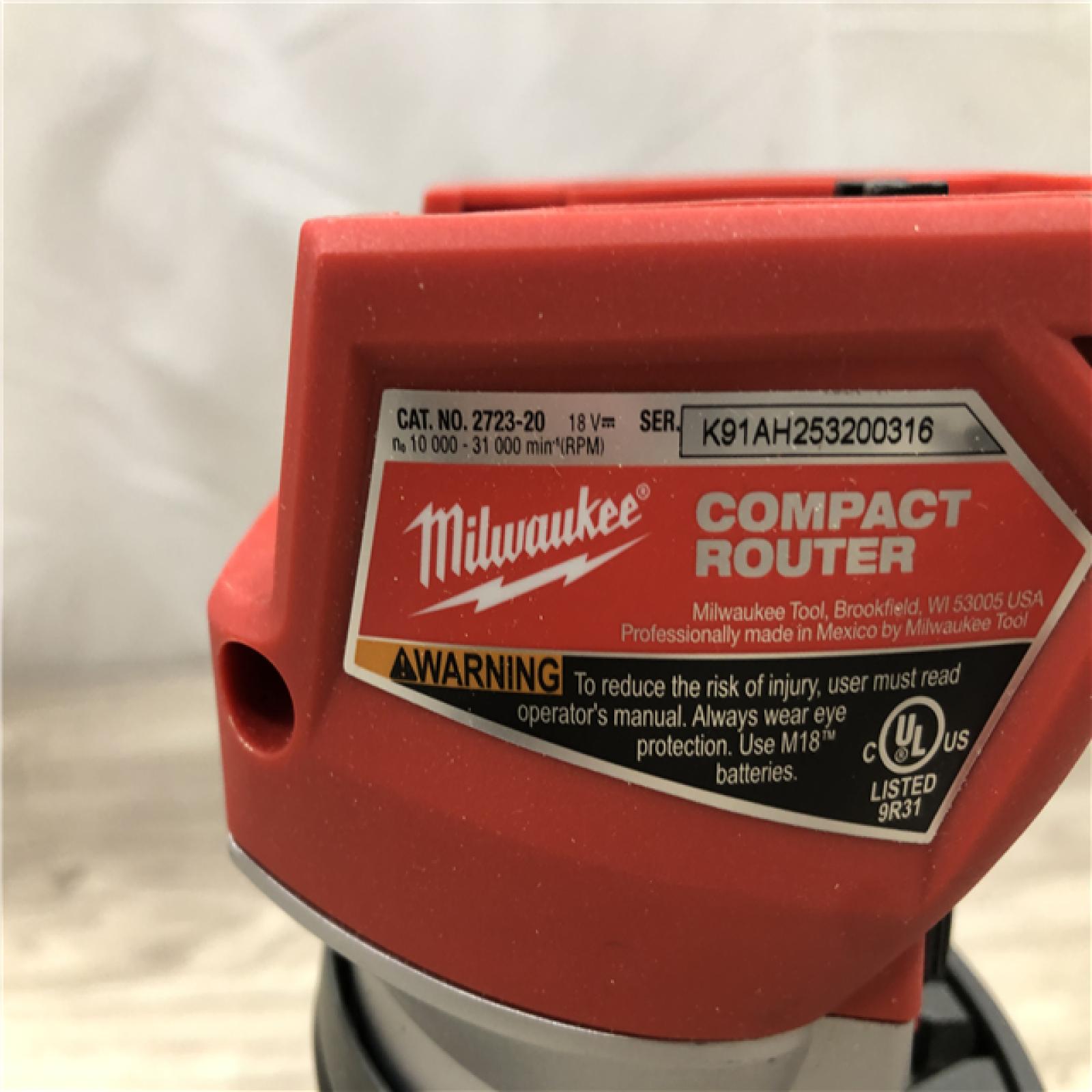 AS-IS Milwaukee FUEL 18V Lithium-Ion Cordless Compact Router (Tool-Only)
