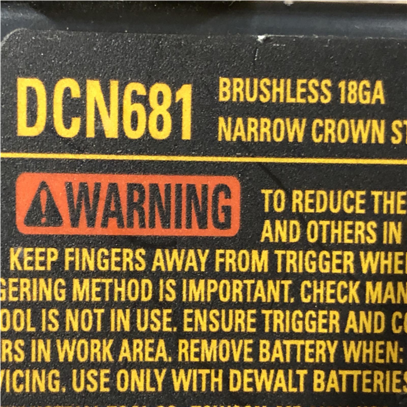 AS-IS DEWALT Cordless 18-Gauge Narrow Crown Stapler (Tool Only)