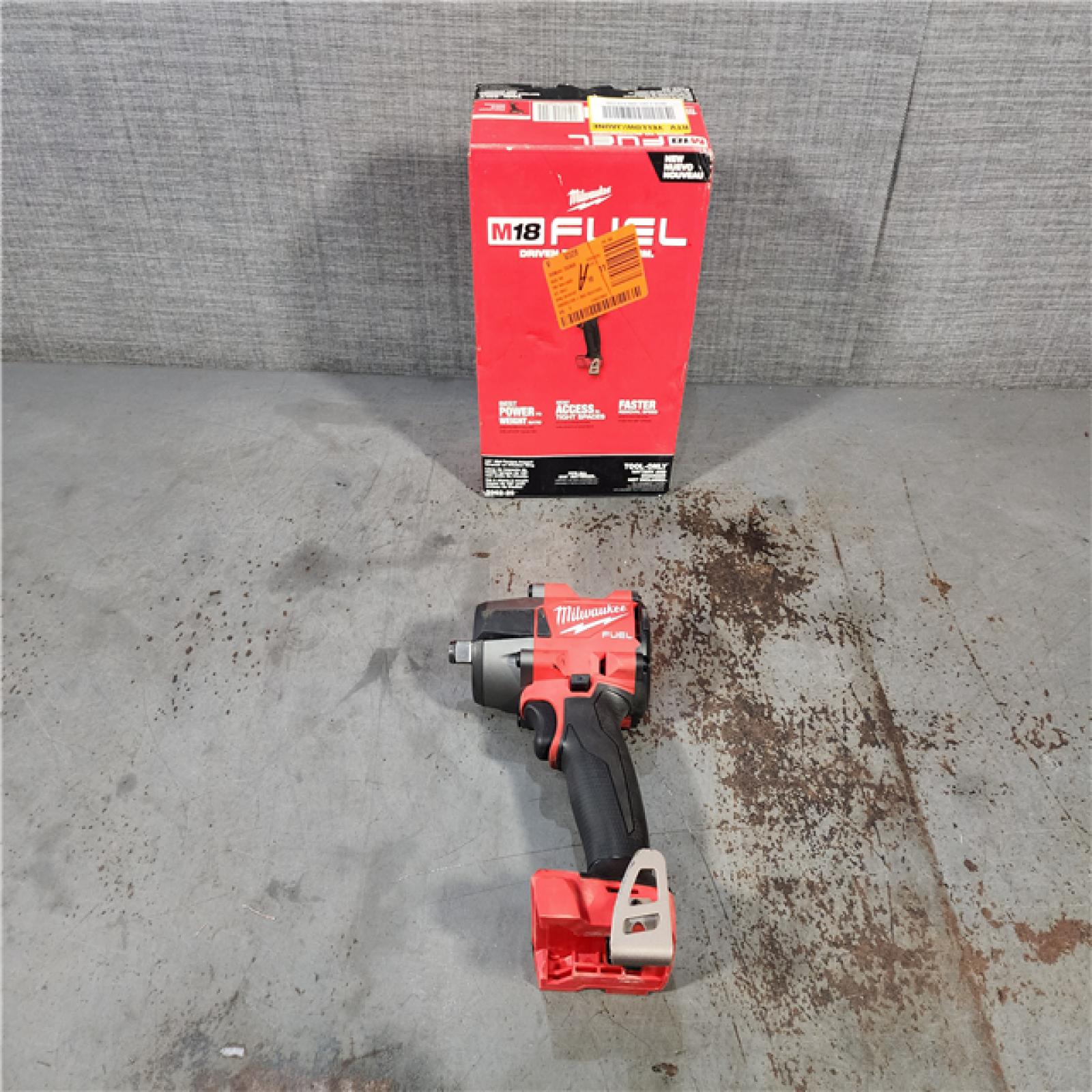 HOUSTON LOCATION - AS-IS Milwaukee M18 18V Fuel 1/2  Mid-Torque Impact Wrench Cordless Lithium-Ion Brushless with Friction Ring (TOOL ONLY)