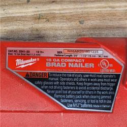 HOUSTON LOCATION - AS-IS Milwaukee  FUEL 12-Volt Lithium-Ion Brushless Cordless 18-Gauge 1-1/2 in. Compact Brad Nailer (Tool Only)