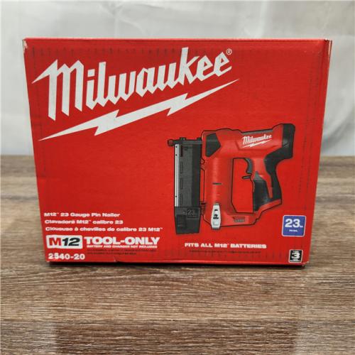 NEW! Milwaukee 2540-20 12V 23 Gauge Cordless Pin Nailer (Tool Only)