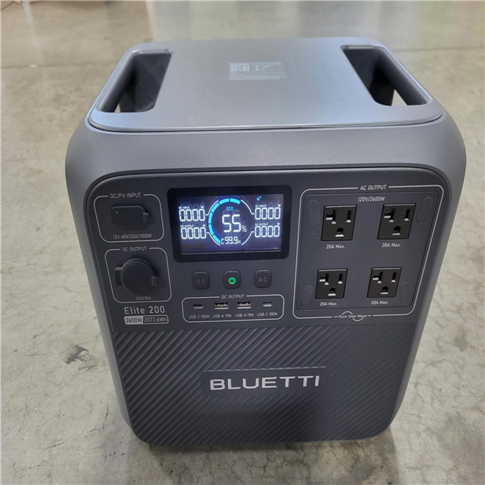 CALIFORNIA AS-IS LIKE NEW BLUETTI ELITE 200 V2 PORTABLE POWER STATION