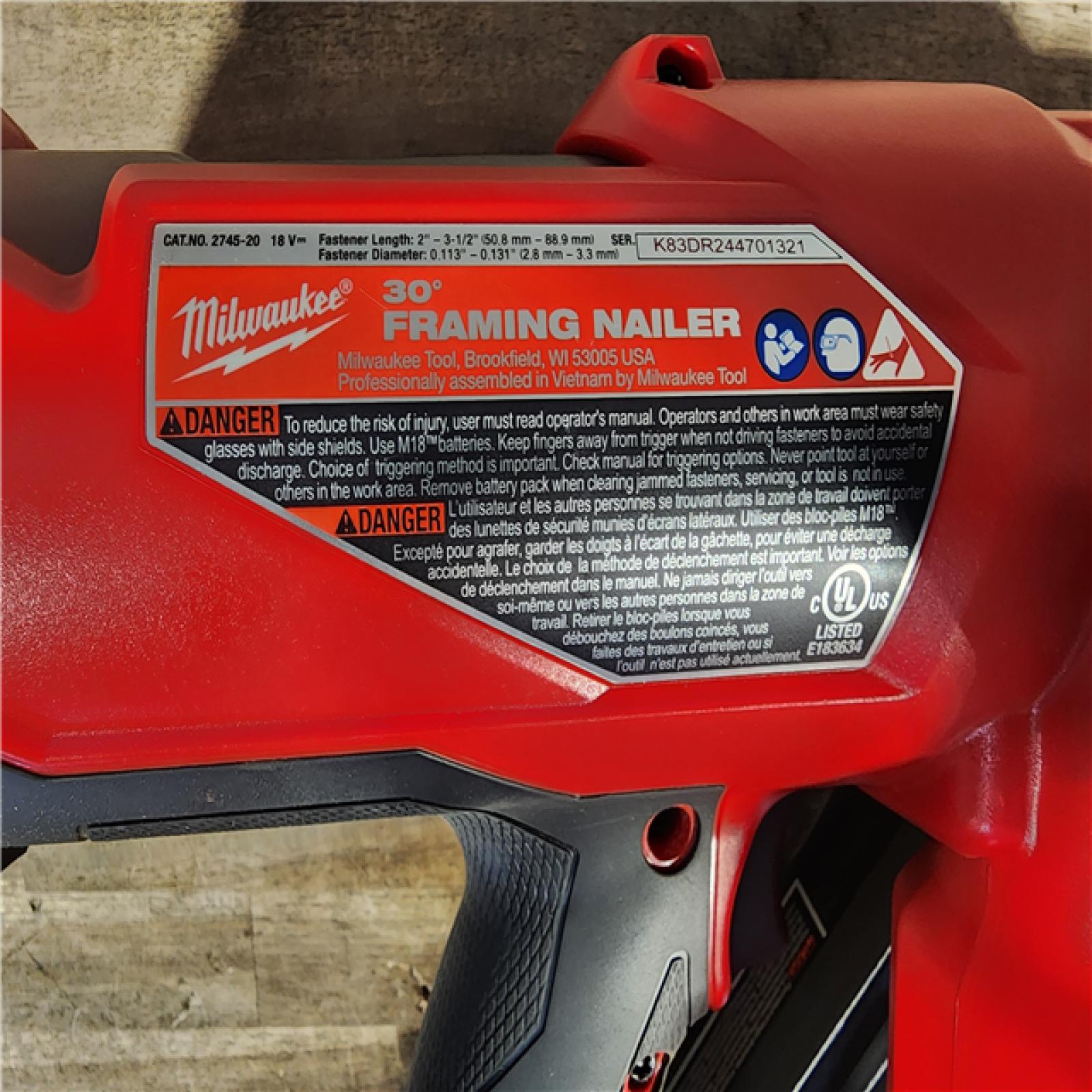 HOUSTON LOCATION - AS-IS (APPEARS LIKE NEW) M18 FUEL 3-1/2 in. 18-Volt 30-Degree Lithium-Ion Brushless Cordless Framing Nailer (Tool-Only)
