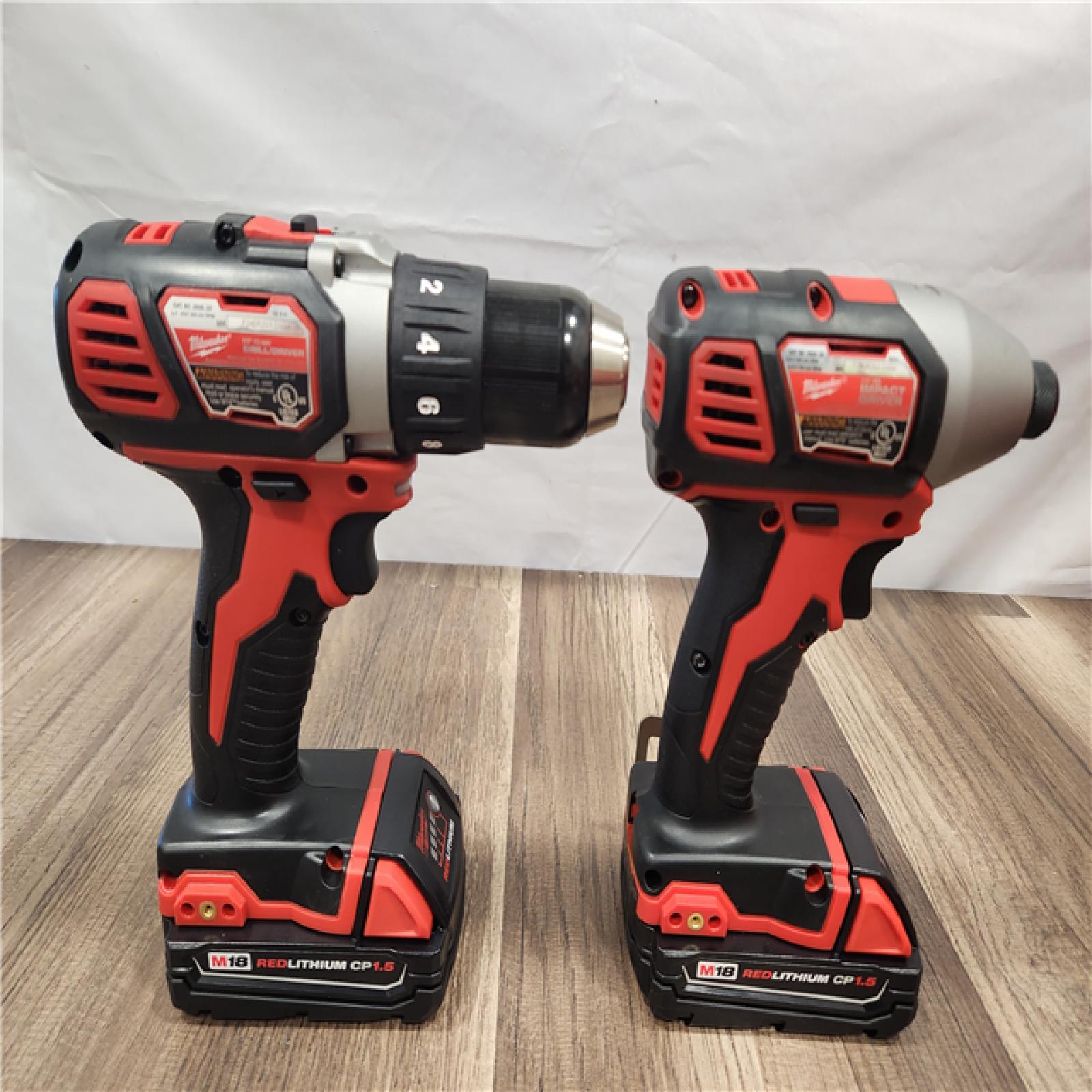 AS-IS- Milwaukee 18V Cordless Brushed 2-Tool Drill/Driver and Impact Driver Kit