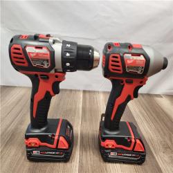 AS-IS- Milwaukee 18V Cordless Brushed 2-Tool Drill/Driver and Impact Driver Kit