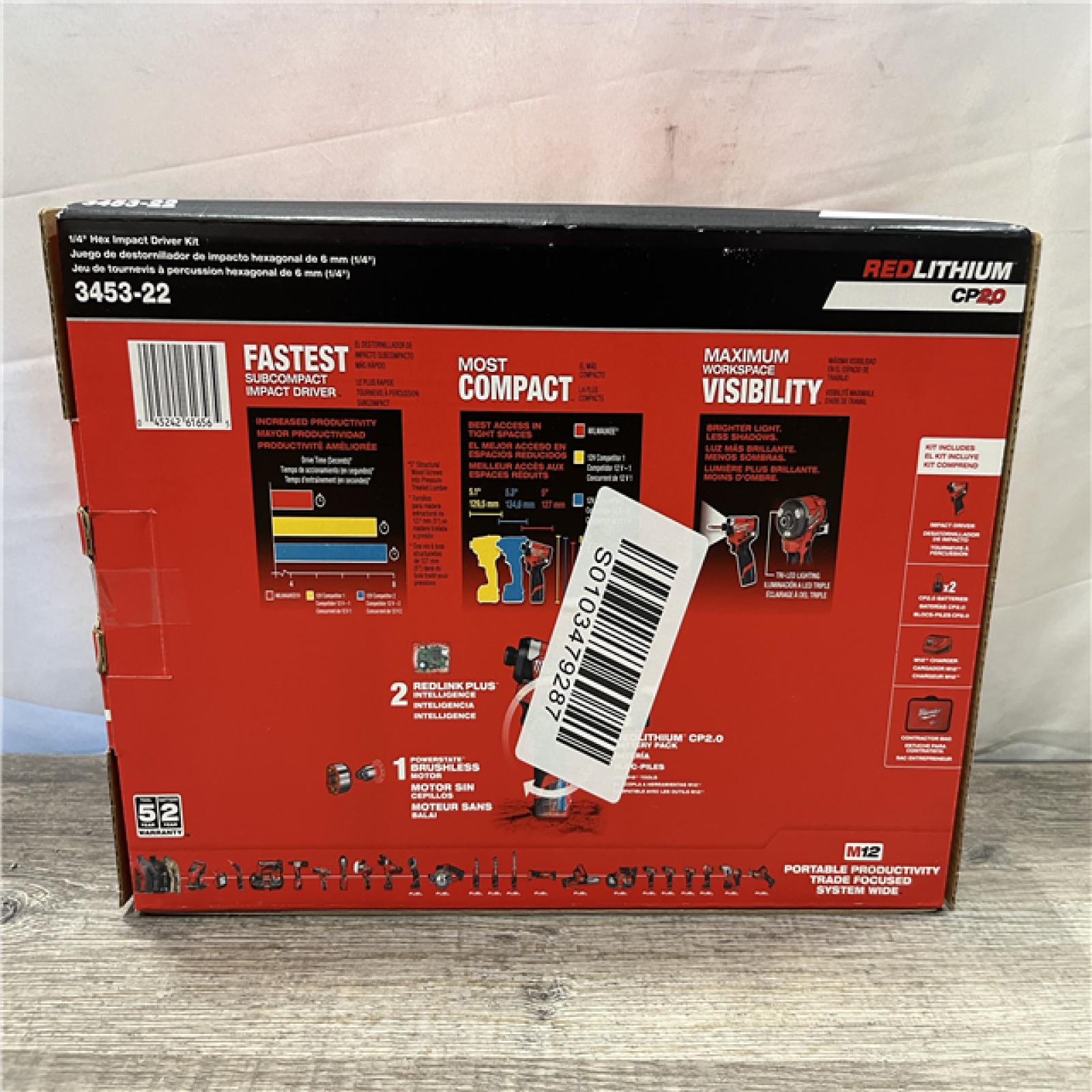 NEW - Milwaukee FUEL 12V Lithium-Ion Brushless Cordless 1/4 in. Hex Impact Driver Kit
