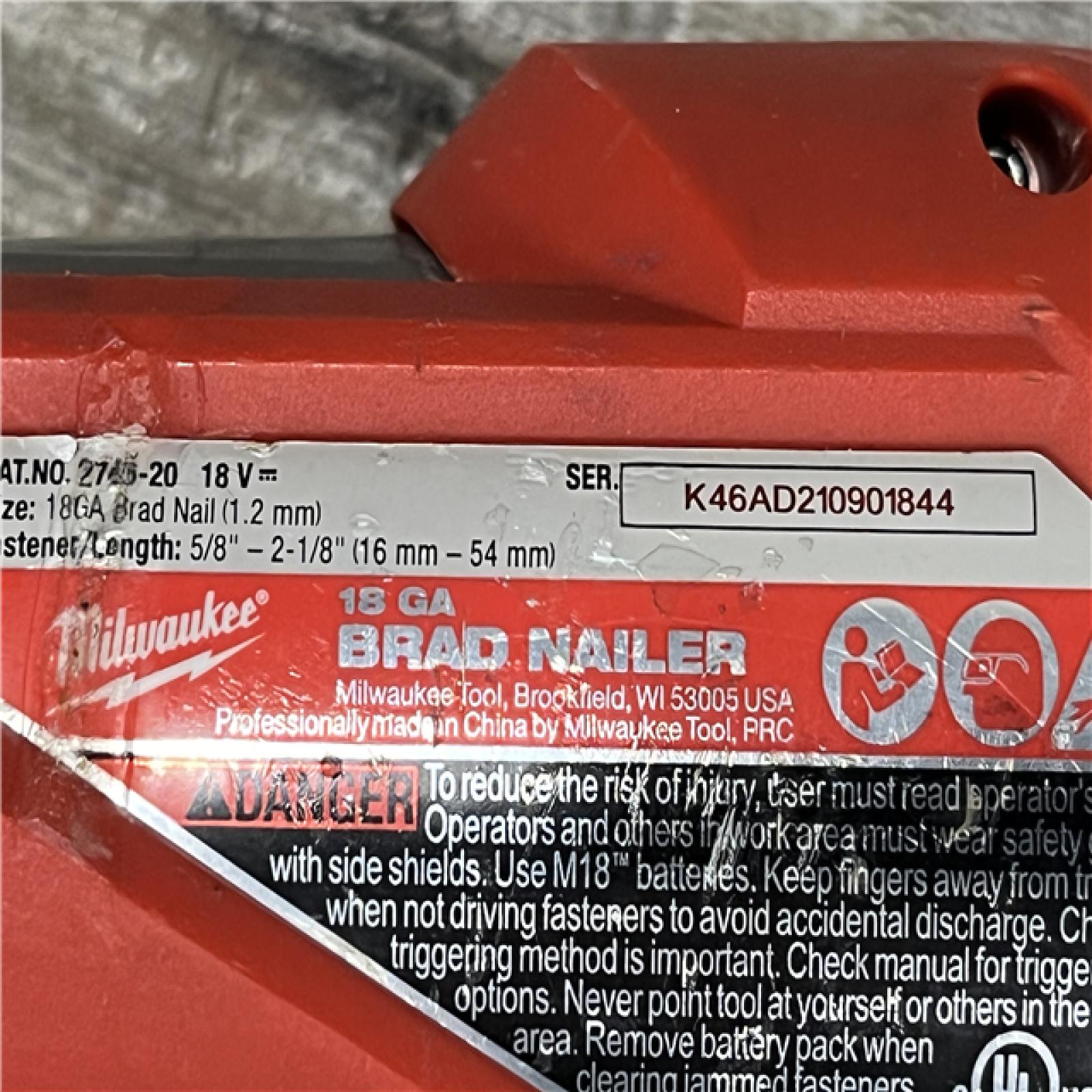 AS-IS Milwaukee FUEL 18-Volt Lithium-Ion Brushless Cordless Gen II 18-Gauge Brad Nailer (Tool-Only)