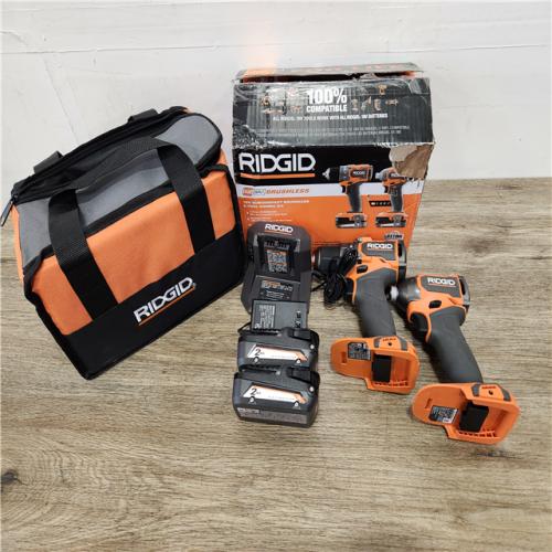 Phoenix Location NEW RIDGID 18V SubCompact Brushless 2-Tool Combo Kit with Drill/Driver, Impact Driver, (2) 2.0 Ah Batteries, Charger, and Tool Bag