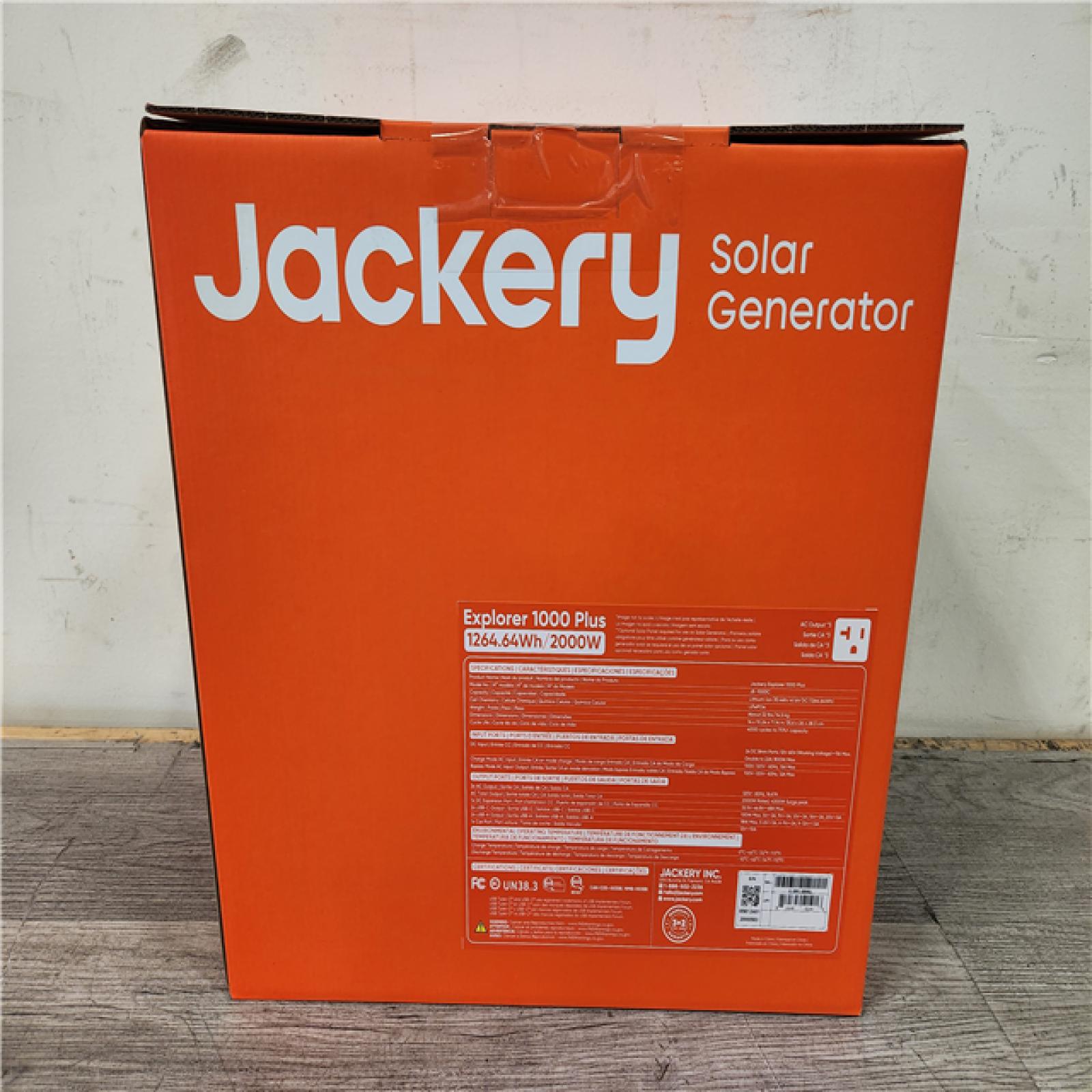 Phoenix Location NEW Jackery Solar Generator Explorer 1000 Plus 1264.64Wh/2000W Model No. JE-1000C (SEALED)