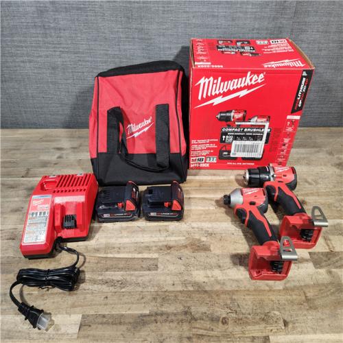 HOUSTON LOCATION - AS-IS Milwaukee 18-Volt Lithium-Ion Brushless Cordless Compact Hammer Drill/Impact Combo Kit