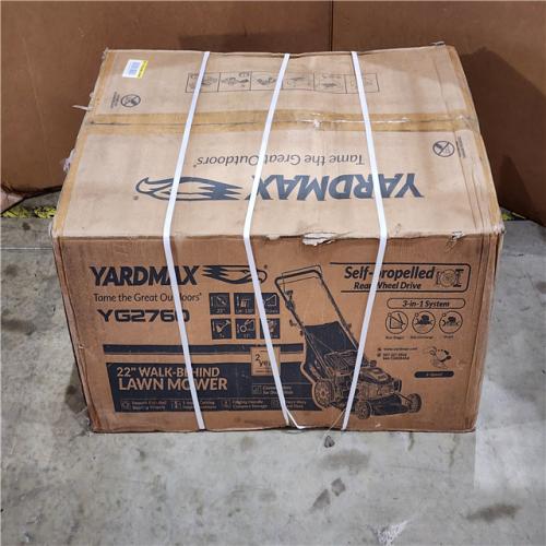 HOUSTON LOCATION - AS-IS (NEW) YARDMAX 22 in. 201 Cc SELECT PACE 6 Speed CVT High Wheel RWD 3-in-1 Gas Walk Behind Self Propelled Lawn Mower