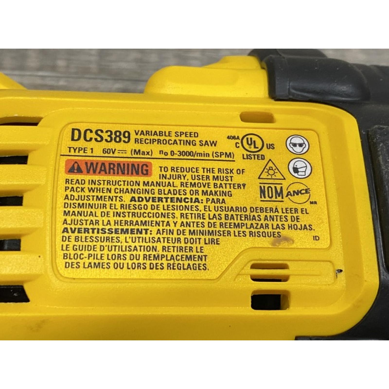 AS-IS DEWALT FLEXVOLT 60V MAX Cordless Brushless Reciprocating Saw (Tool Only)