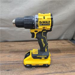 AS-IS DEWALT ATOMIC 20-Volt Lithium-Ion Cordless 1/2 in. Compact Hammer Drill with 3.0Ah Battery, Charger and Bag