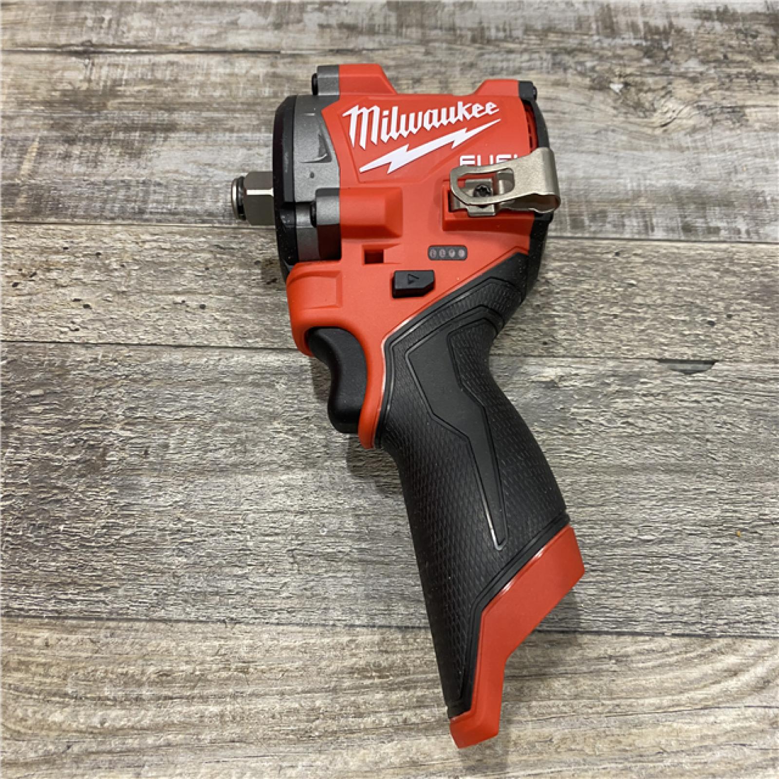 AS-IS Milwaukee FUEL 12V Lithium-Ion Brushless Cordless Stubby 1/2 in. Impact Wrench (Tool-Only)