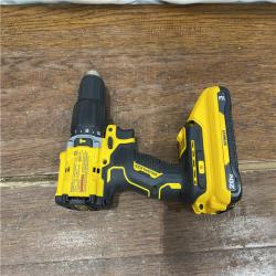 AS-IS DEWALT ATOMIC 20-Volt Lithium-Ion Cordless 1/2 in. Compact Hammer Drill with 3.0Ah Battery, Charger and Bag