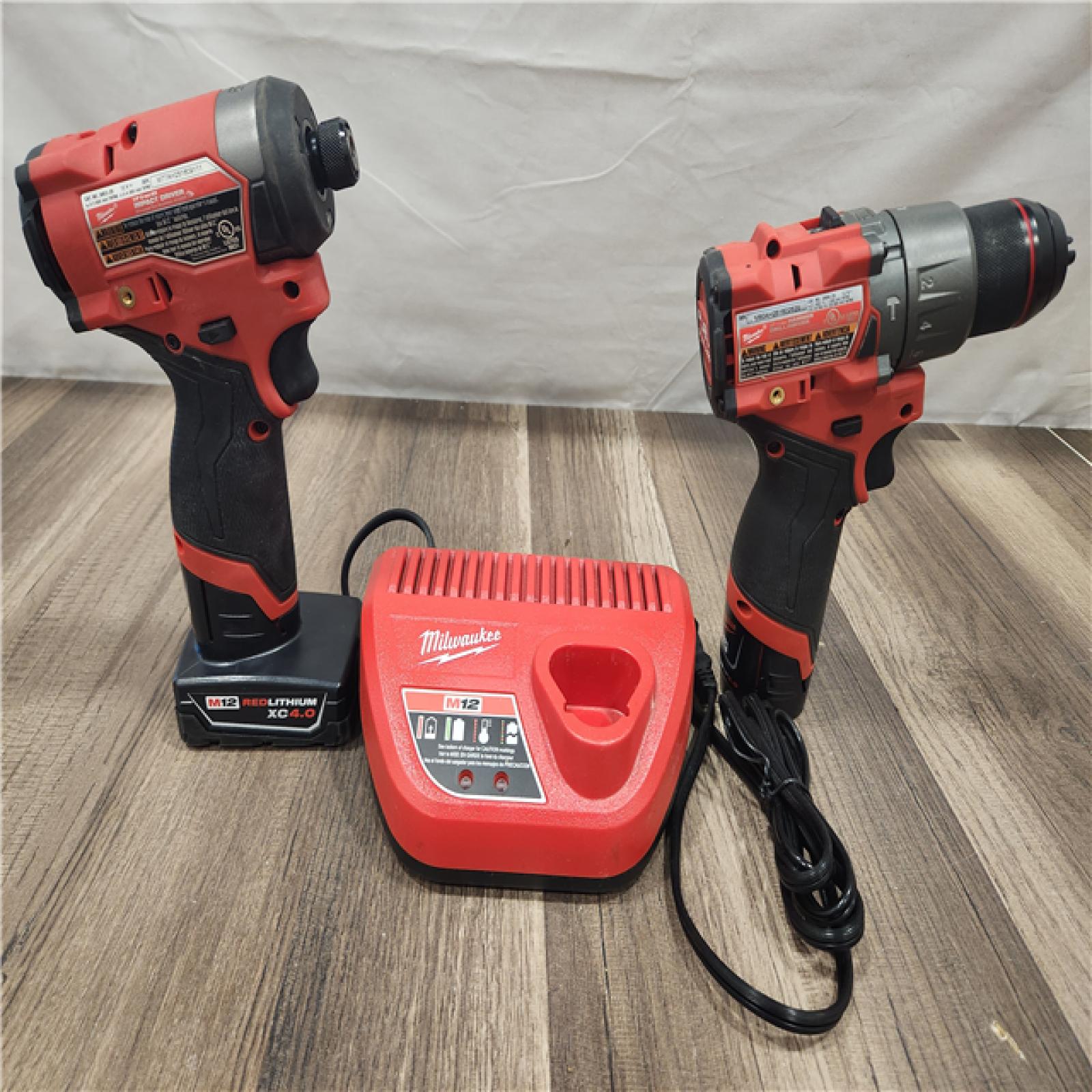AS-IS- Milwaukee 12V Brushless Hammer Drill and Impact Driver Combo Kit