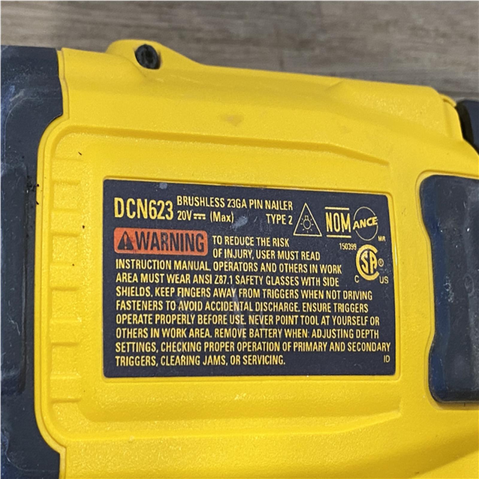 AS-IS DEWALT ATOMIC 20V MAX Lithium Ion Cordless 23 Gauge Pin Nailer (Tool Only)