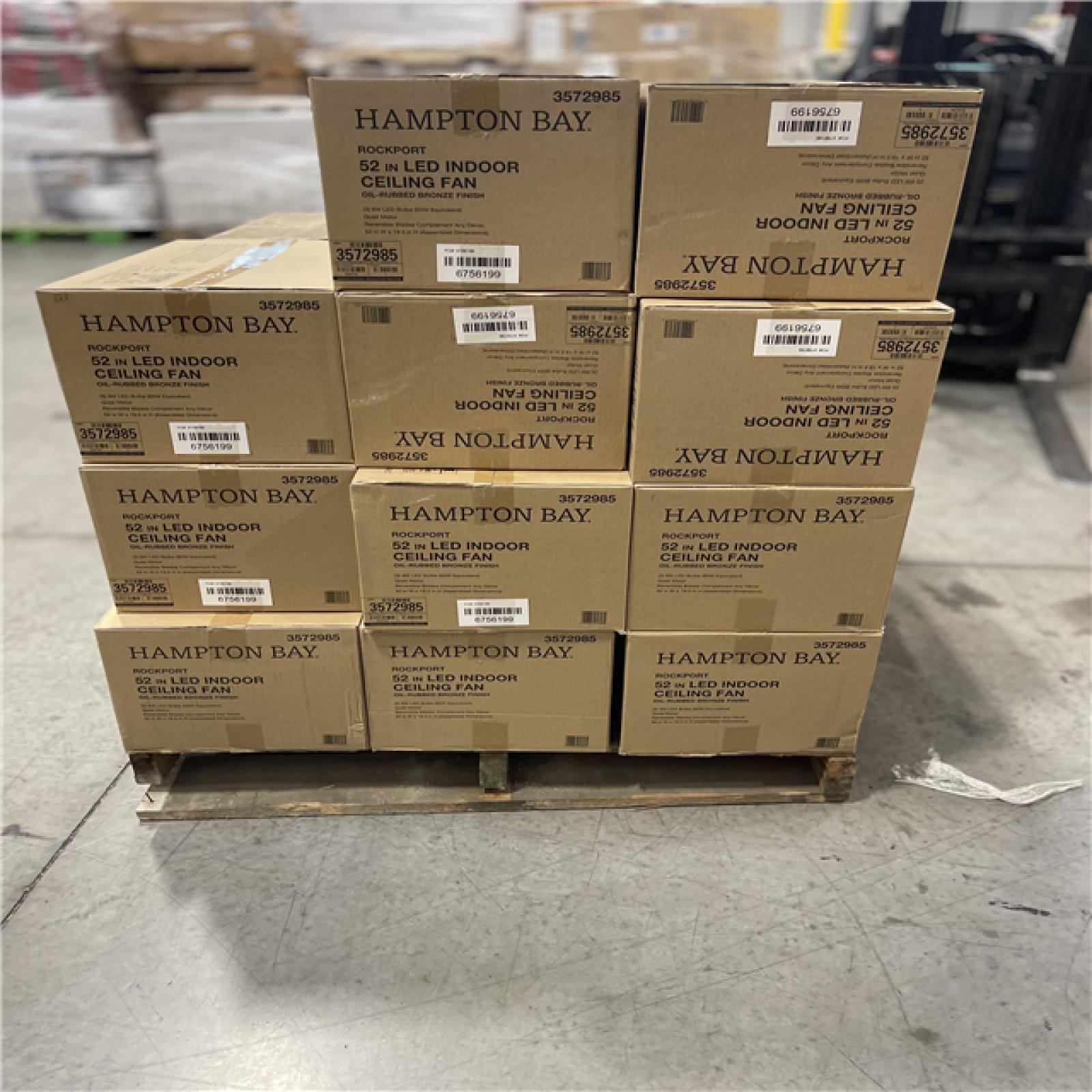 DALLAS LOCATION- Rockport 52 in. Oil-Rubbed Bronze Cherry/Walnut Blades LED Ceiling Fan PALLET-(20 UNITS)