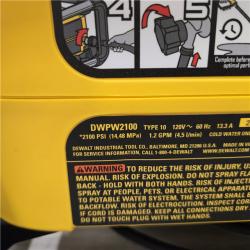 AS-IS DEWALT Electric Pressure Washer  2100 PSI Jobsite Power Washer DWPW2100