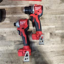 HOUSTON LOCATION - AS-IS Milwaukee M18 18V Lithium-Ion Brushless Cordless Compact Drill/Impact Combo Kit (2-Tool) W/(2) 2.0 Ah Batteries, Charger & Bag