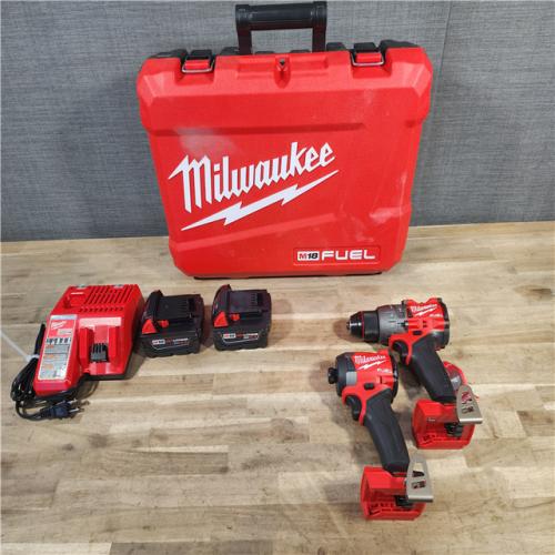 HOUSTON LOCATION - AS-IS (APPEARS LIKE NEW) MILWAUKEE FUEL 18V Lithium-Ion Brushless Cordless Hammer Drill and Impact Driver Combo Kit (2-Tool) with 2 Batteries