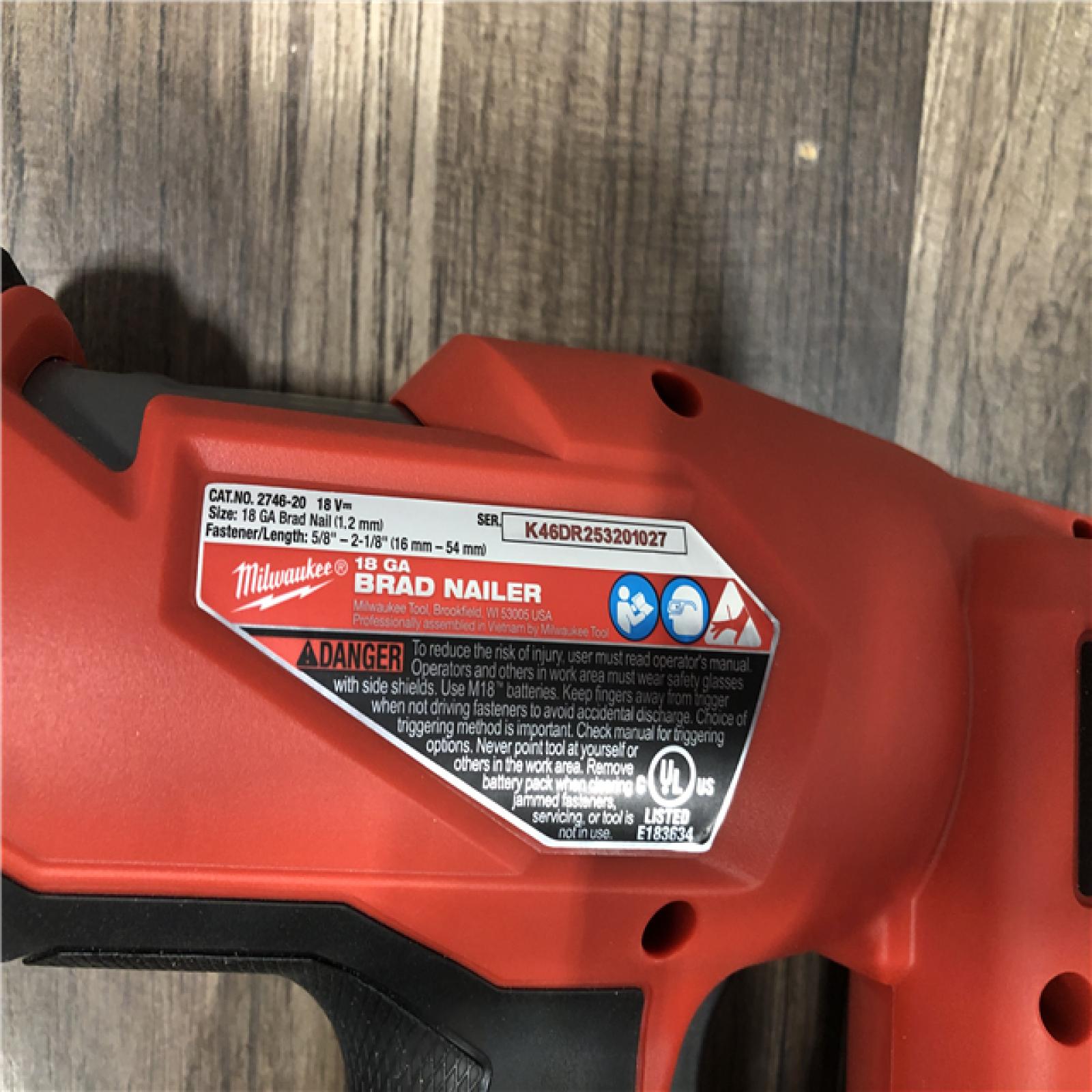 AS-IS Milwaukee FUEL 18-Volt Lithium-Ion Brushless Cordless Gen II 18-Gauge Brad Nailer (Tool-Only)