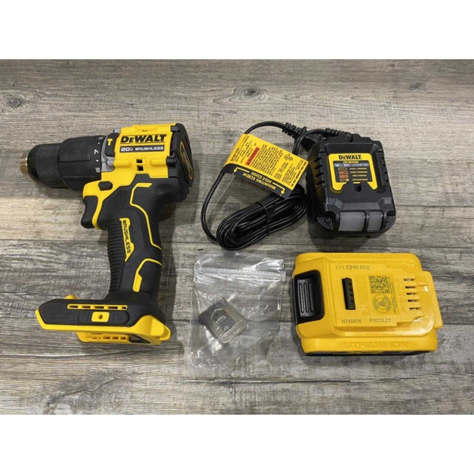 AS-IS DEWALT ATOMIC 20V Lithium-Ion Cordless 1/2 in. Hammer Drill Kit