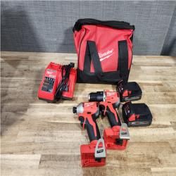 Houston Location AS-IS Milwaukee 18V Lithium-Ion Brushless Cordless Compact Drill/Impact Combo Kit