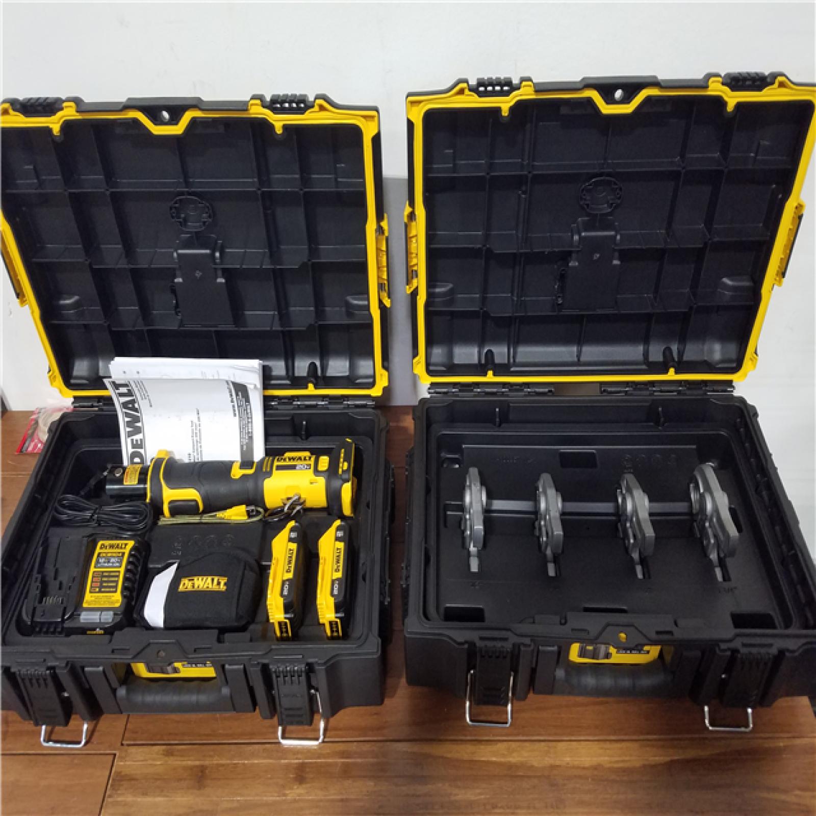 California NEW DeWalt 20V Compact Press Tool and Jaws Kit  Includes (2) Batteries  Charger and Hard Cases